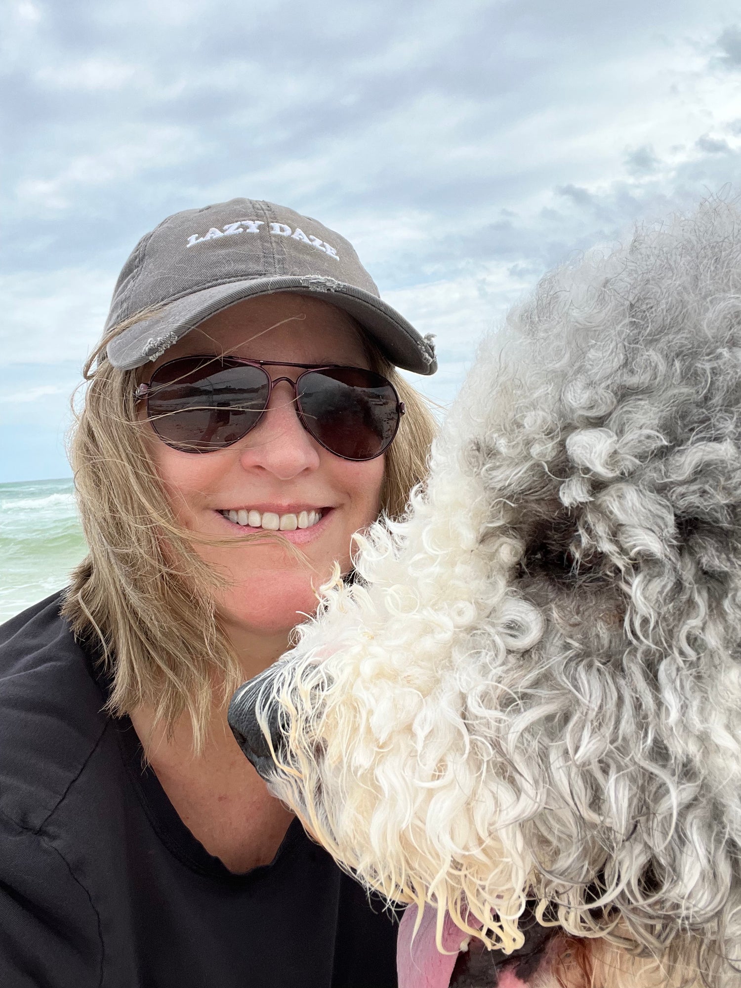 Simon the Bernedoodle button pusher novice talker